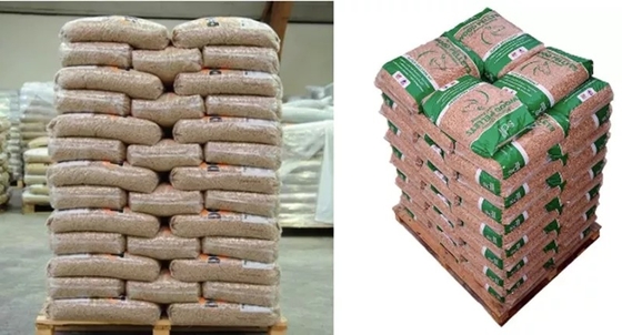 15Kg Plastik Paketler Preslenmiş Doğal Katı Yakıt İçin Ahşap Peletler