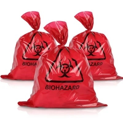 Kırmızı LDPE / HDPE Tıbbi Biyolojik Tehlikeli Atık İmha Torbaları