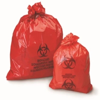 Kırmızı LDPE / HDPE Tıbbi Biyolojik Tehlikeli Atık İmha Torbaları